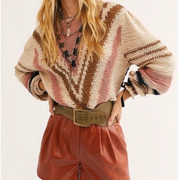 Free People Sweaters - Free People Cotton Empire Sweater Tie Sleeve NWT